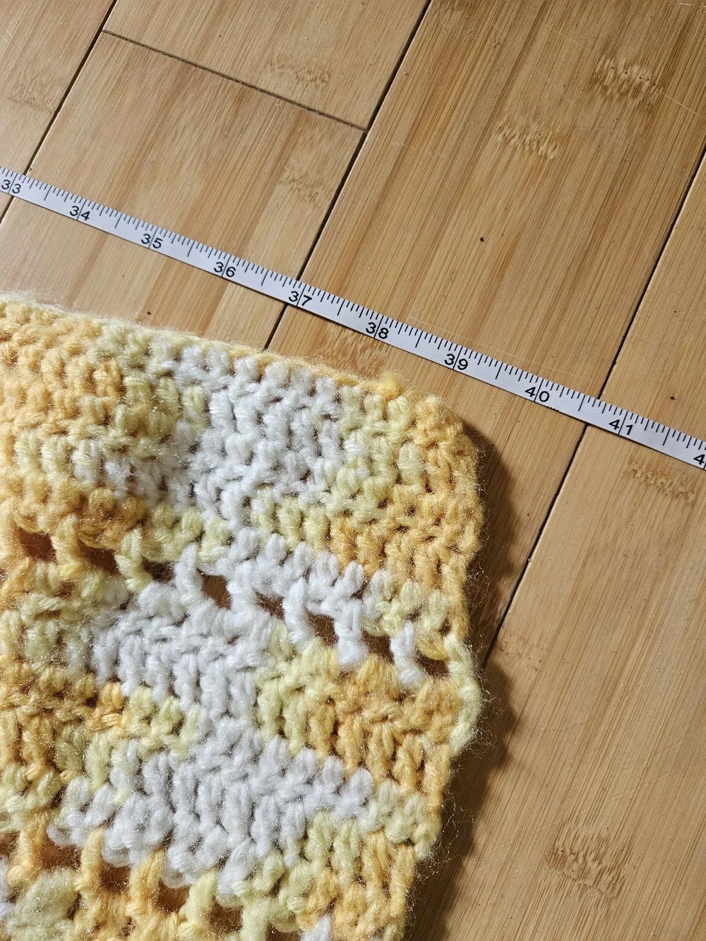 Handmade Yellow and White Crochet Baby Blanket